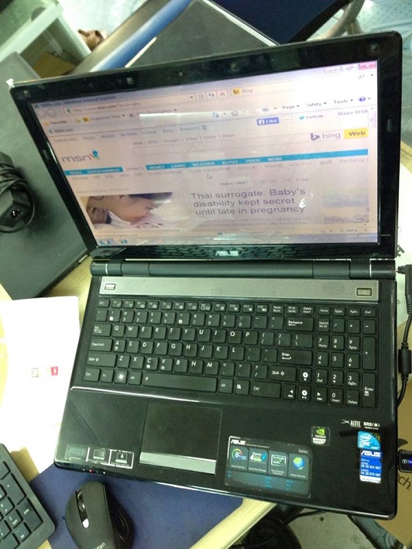 Laptop Asus card VGA rời 4 triệu 8, Asus U50VG màn hình 15,6  led phím rực rỡ, chơi game thoải mái