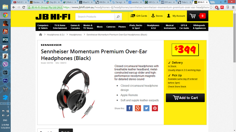 Sennheiser Momentum Premium Over-ear xách tay (tặng kèm Sennheiser CX680)